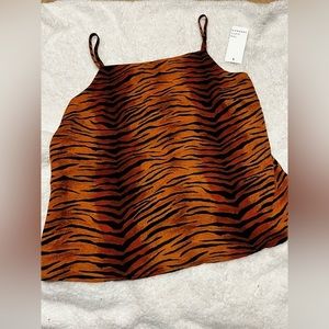 NWT brown zebra spaghetti strap tank from ten sixty Sherman size small